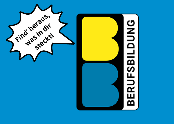 Das Logo der Berufsbildung 2022. Daneben steht in einer Sprechblase