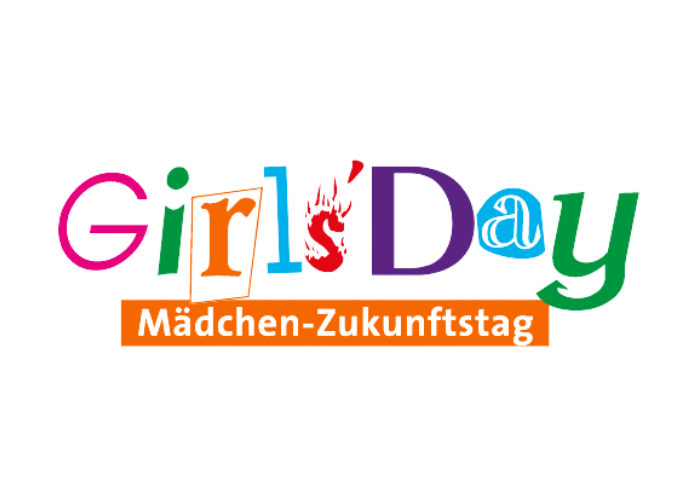 Auf weißem Grund ist das bunte Logo des Girls' Day zu sehen.