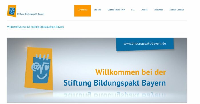 Screenshot der Webseite Stiftung Bildungspakt Bayern