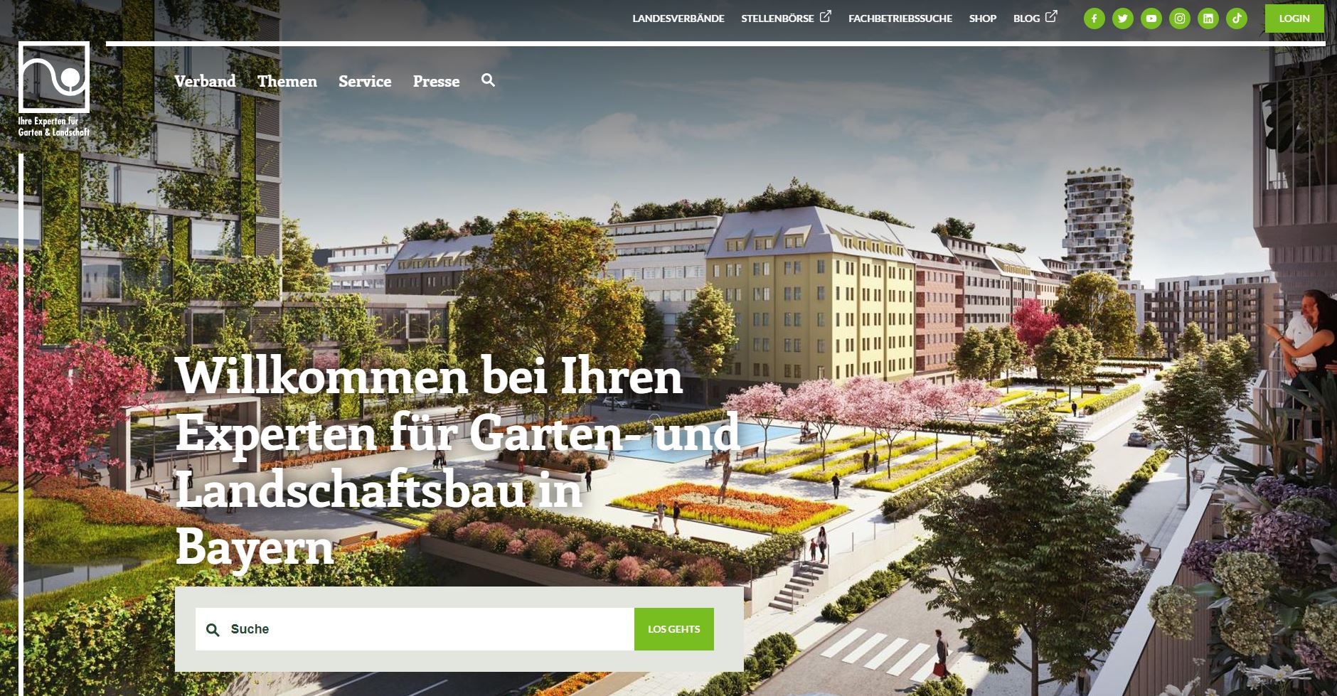Screenshot der Website www.galabau-bayern.de