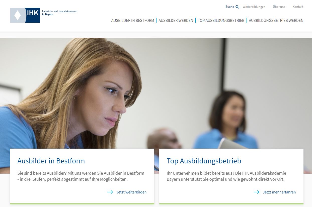 Screenshot der Website ausbilden.bihk.de