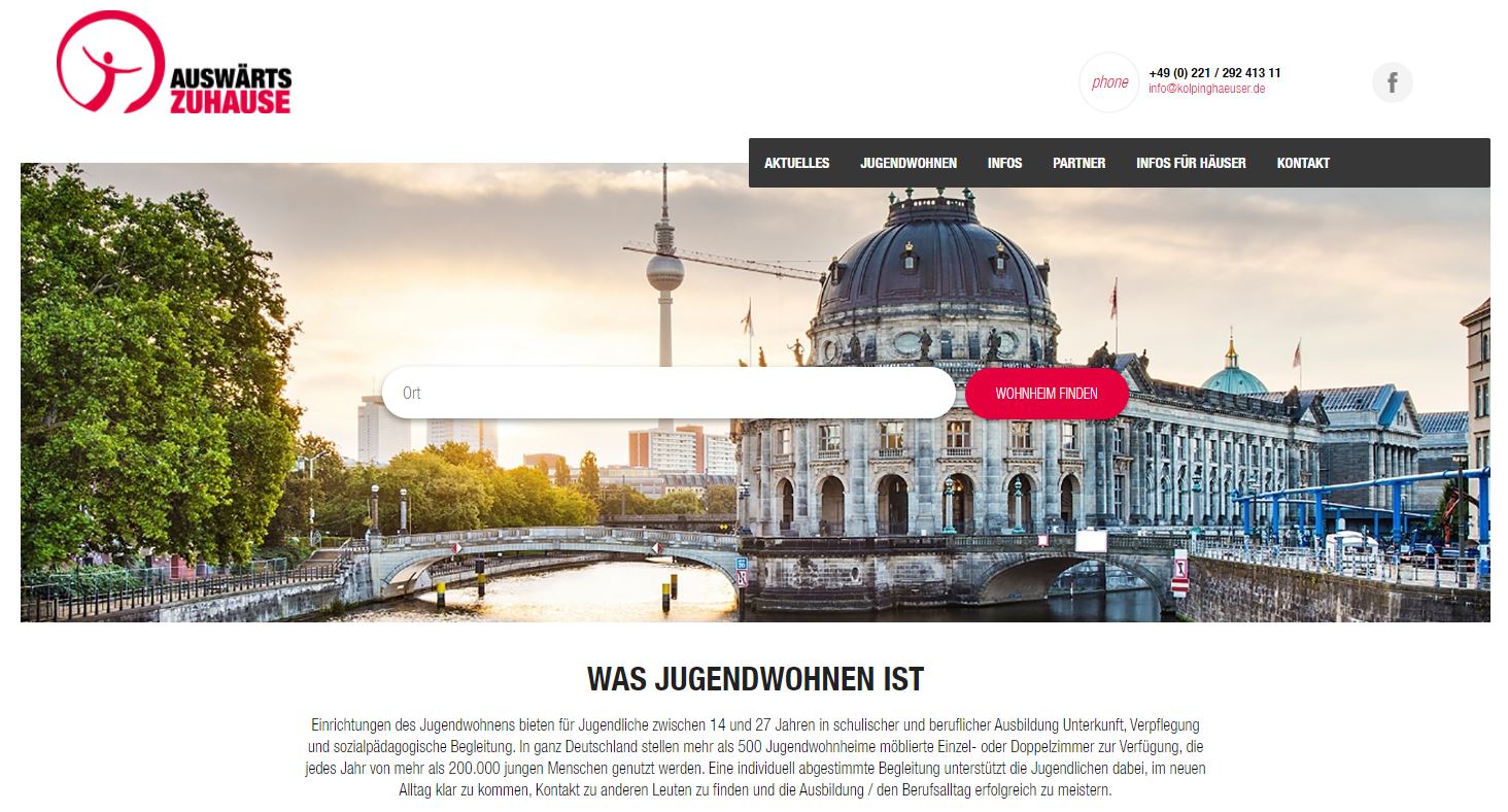 Screenshot der Webseite Auswärts Zuhause.