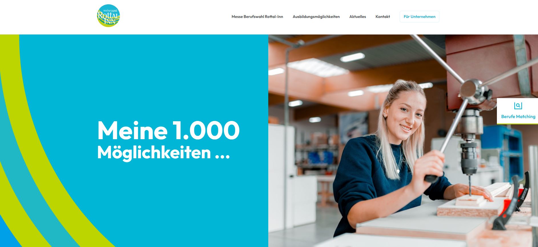 Screenshot der Website Berufswahl Rottal-Inn