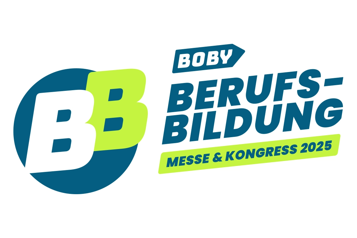 Zwei große "B" in einem blauen Kreis. Daneben der Schriftzug "Berufsbildung Messe & Kongress 2025".